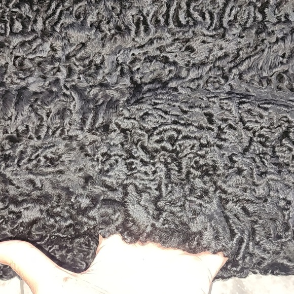 VINTAGE REAL FUR PERSIAN LAMB FOX FUR COLLAR LINED COAT EUC - Picture 11 of 15